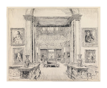 The Fitzwilliam Museum, looking into Gallery III, June 1949 (unstretched canvas, extra large, unframed)