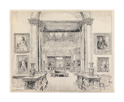 The Fitzwilliam Museum, looking into Gallery III, June 1949 (unstretched canvas, large, unframed)