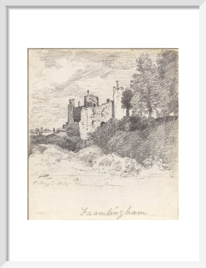 Framlingham Castle from the South West (art print, small, white)