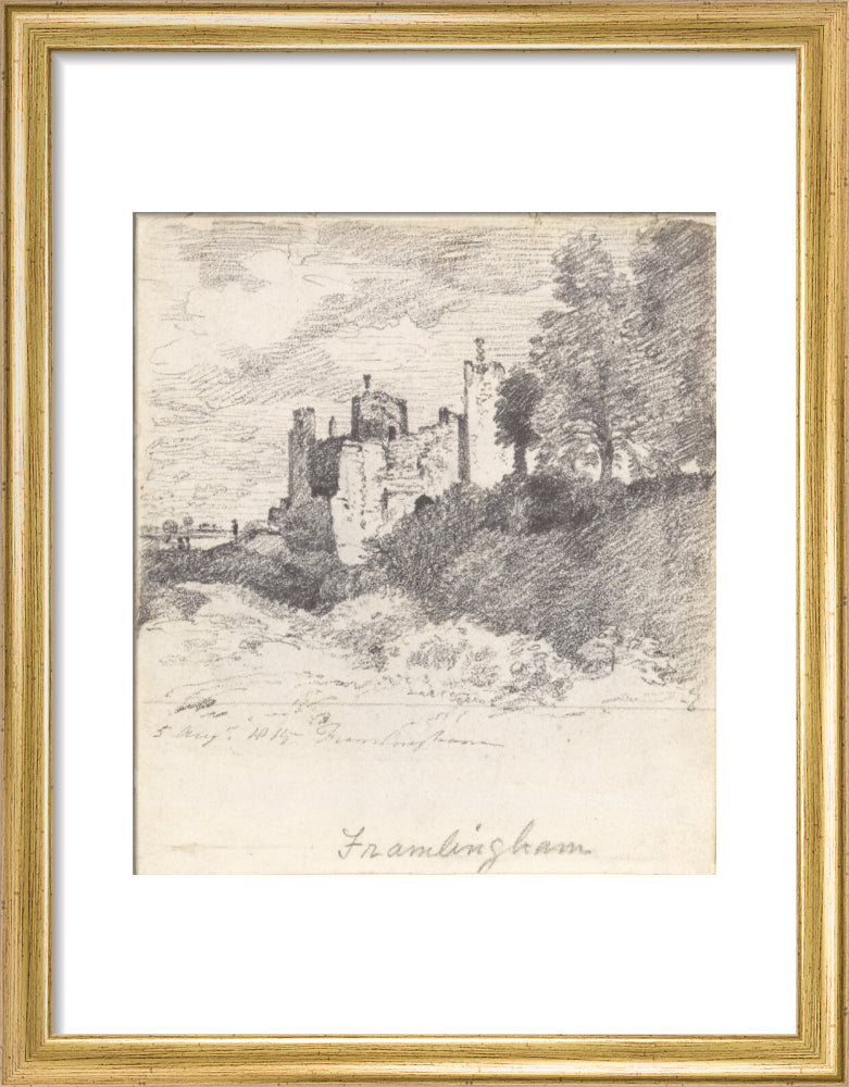 Framlingham Castle from the South West (art print, small, gold)