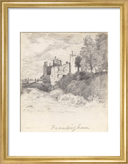 Framlingham Castle from the South West (art print, small, gold)
