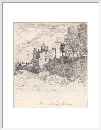 Framlingham Castle from the South West (art print, medium, white)