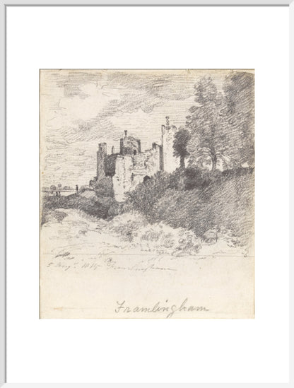 Framlingham Castle from the South West (art print, large, white)