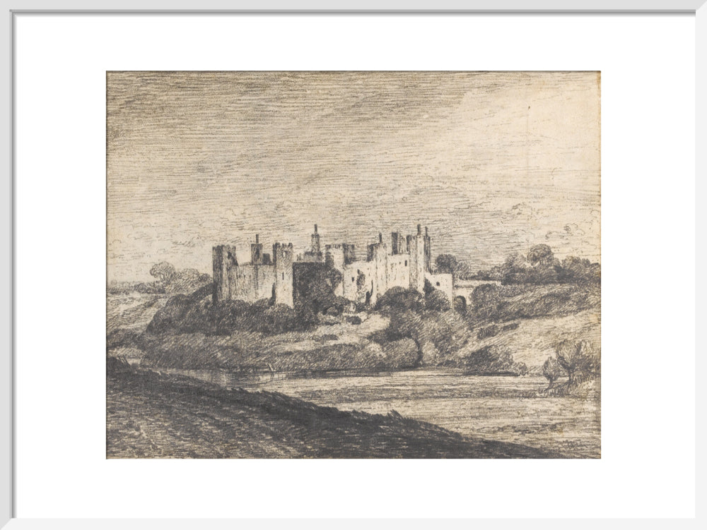 Framlingham Castle from the West (art print, medium, white)