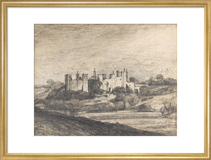 Framlingham Castle from the West (art print, medium, gold)
