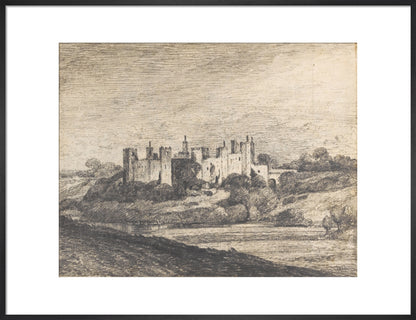 Framlingham Castle from the West (art print, large, black)