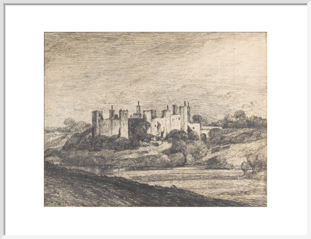 Framlingham Castle from the West (art print, large, white)