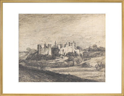 Framlingham Castle from the West (art print, extra large, gold)