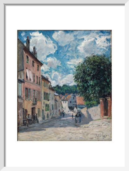 A street, possibly in Port-Marly (art print, small, white)