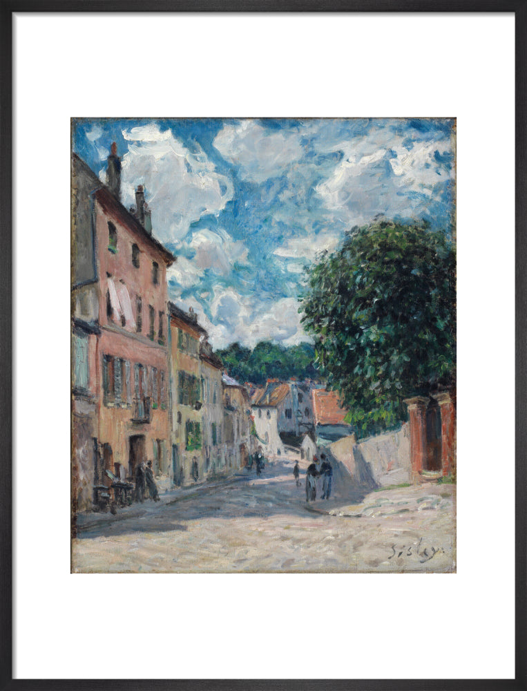 A street, possibly in Port-Marly (art print, medium, black)