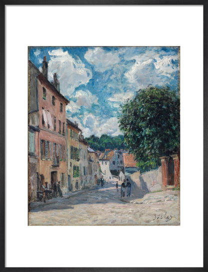 A street, possibly in Port-Marly (art print, medium, black)