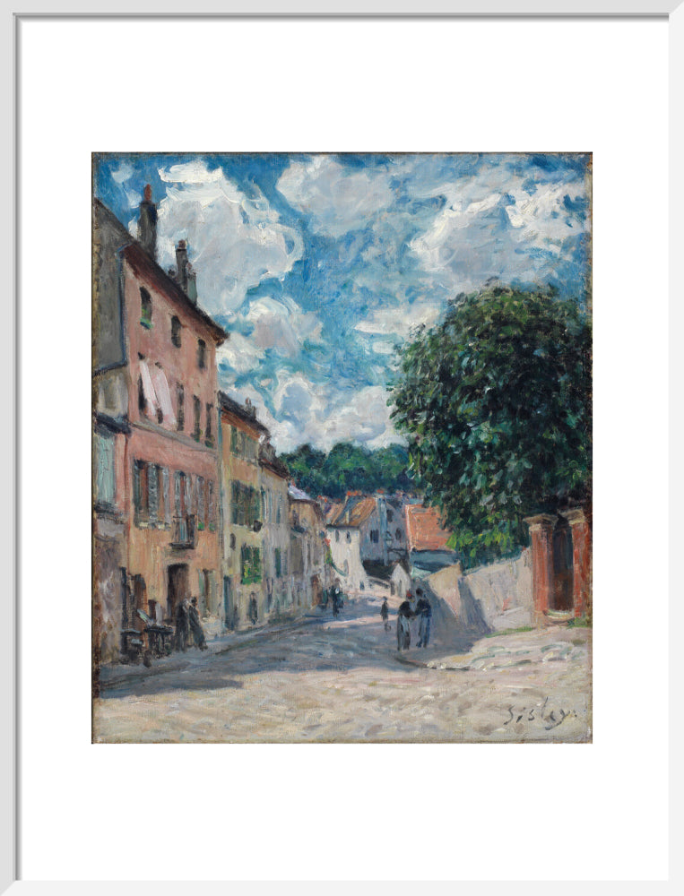 A street, possibly in Port-Marly (art print, medium, white)