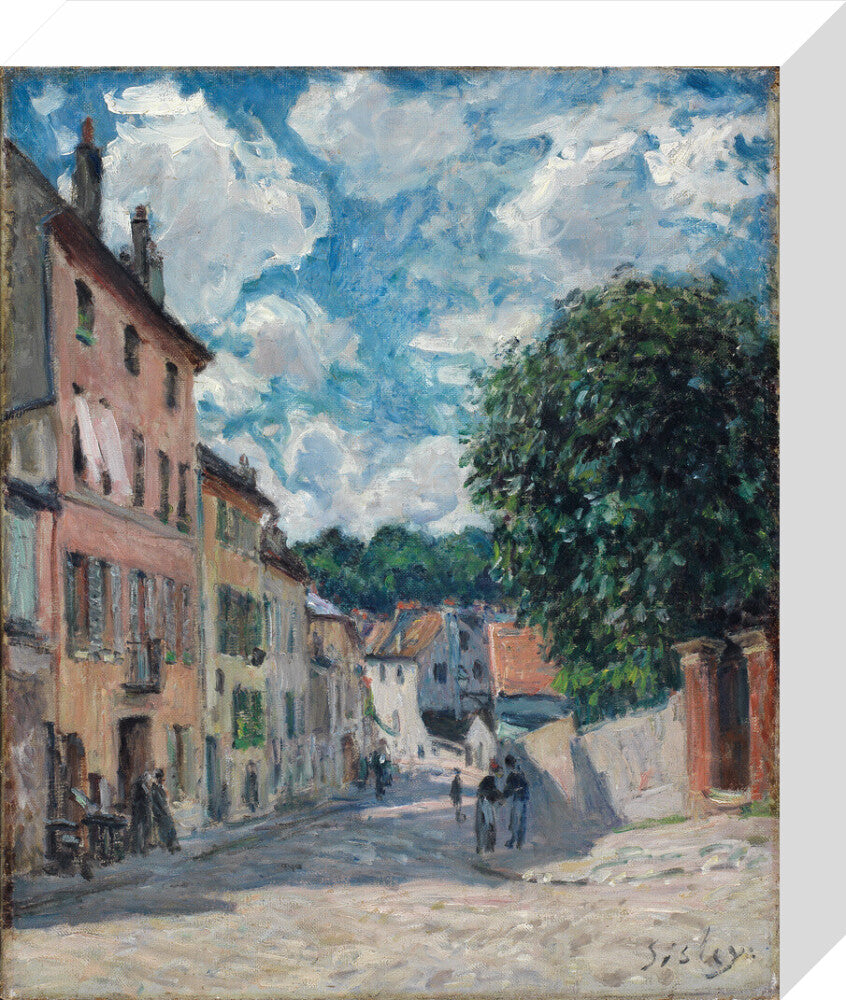 A street, possibly in Port-Marly (stretched canvas, small, unframed)
