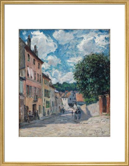 A street, possibly in Port-Marly (art print, large, gold)