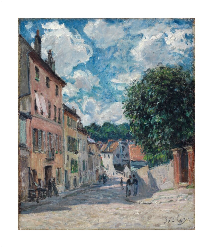 A street, possibly in Port-Marly (unstretched canvas, large, unframed)