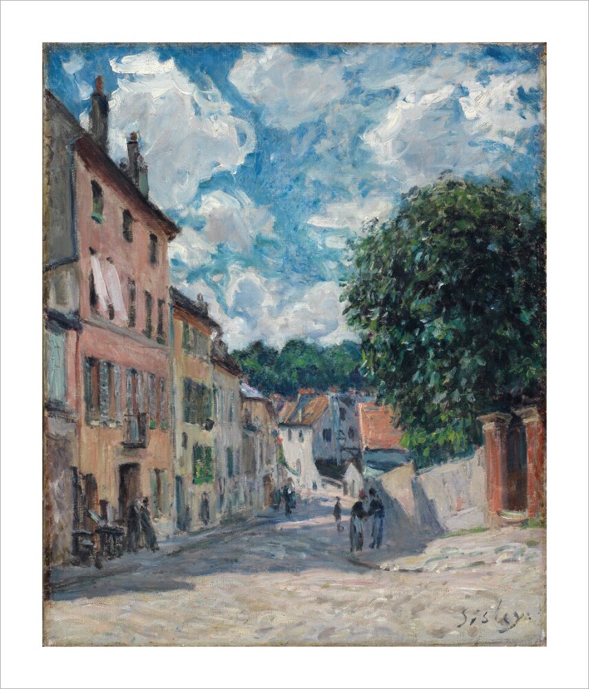 A street, possibly in Port-Marly (unstretched canvas, extra large, unframed)
