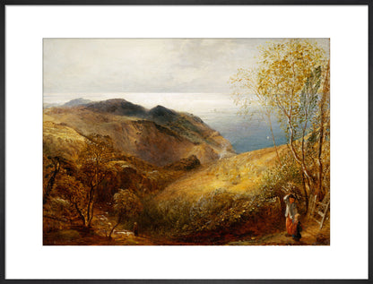 View of Lee, North Devon. (art print, large, black)