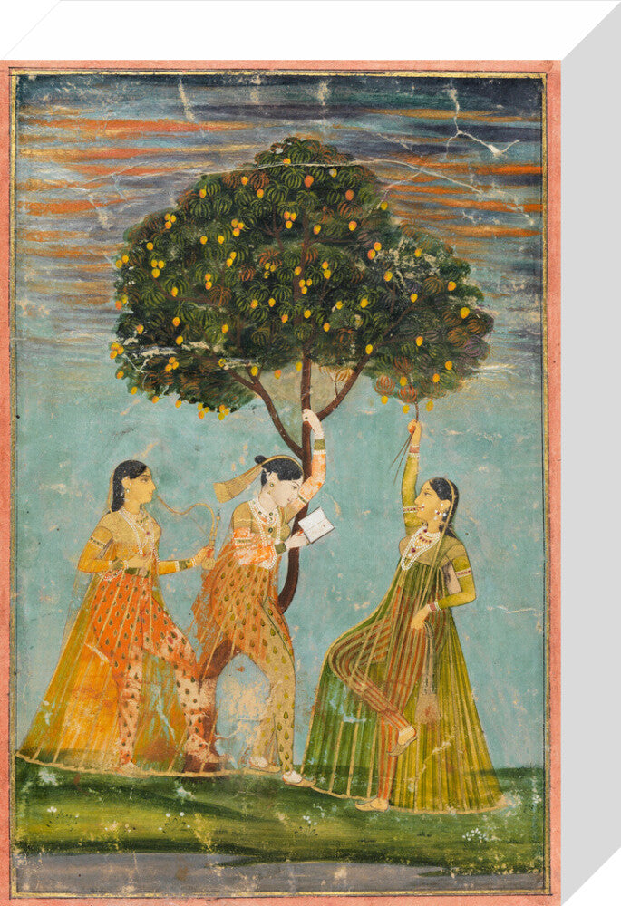 Women under a mango tree (stretched canvas, small, unframed)