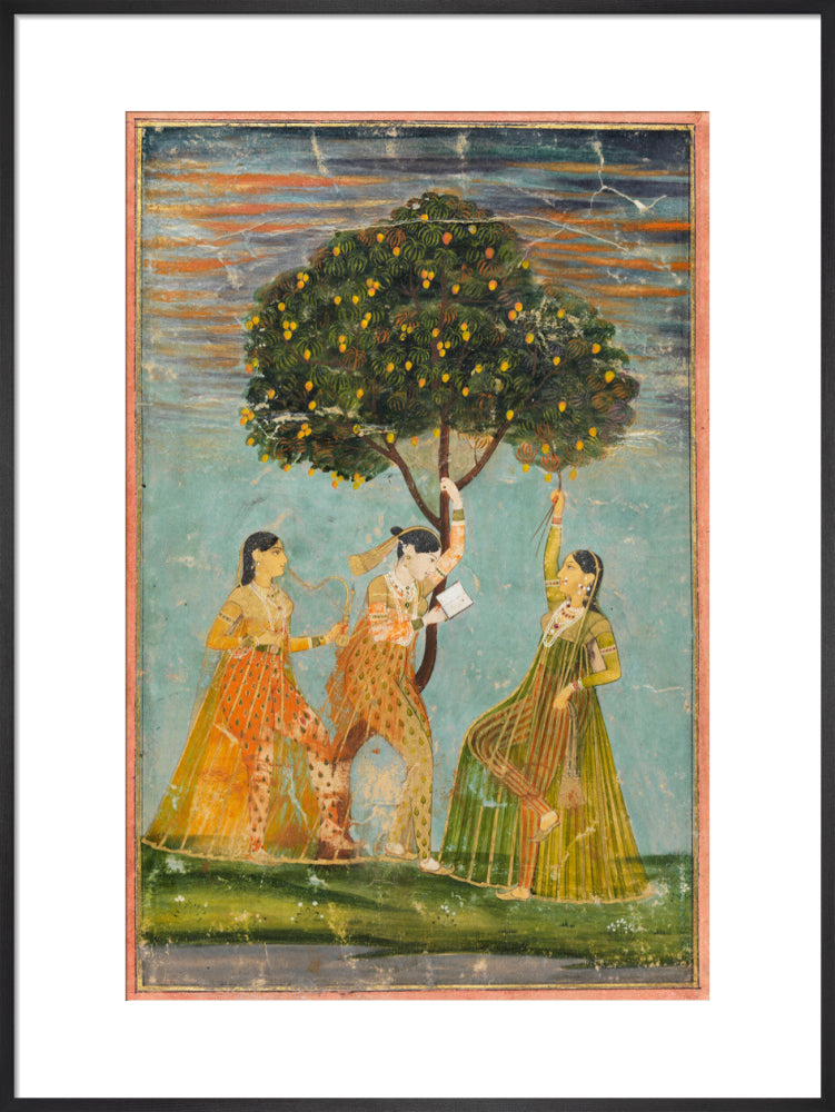 Women under a mango tree (art print, large, black)