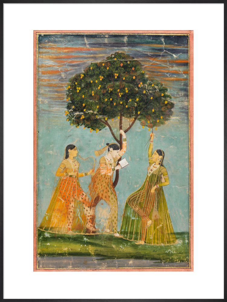 Women under a mango tree (art print, extra large, black)