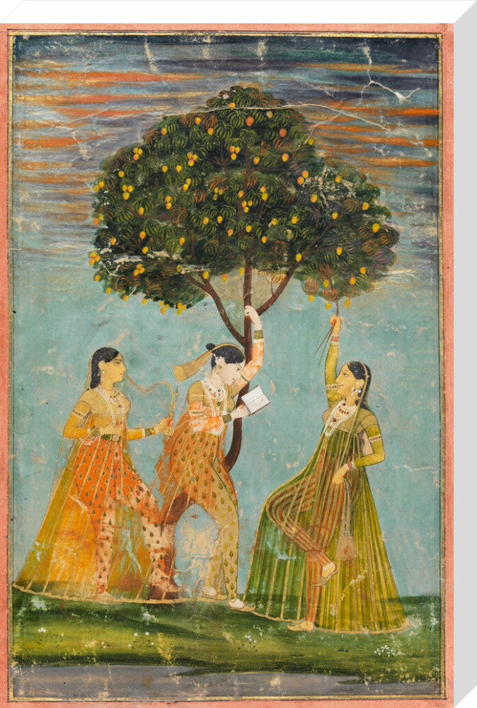 Women under a mango tree (stretched canvas, large, unframed)