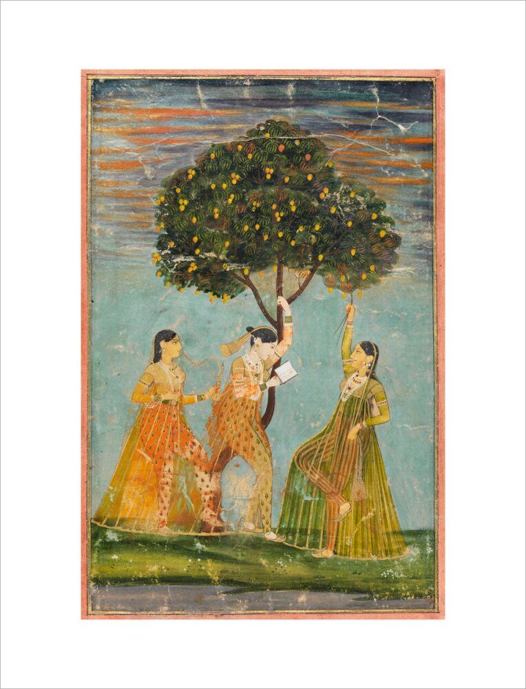 Women under a mango tree (art print, medium, unframed)