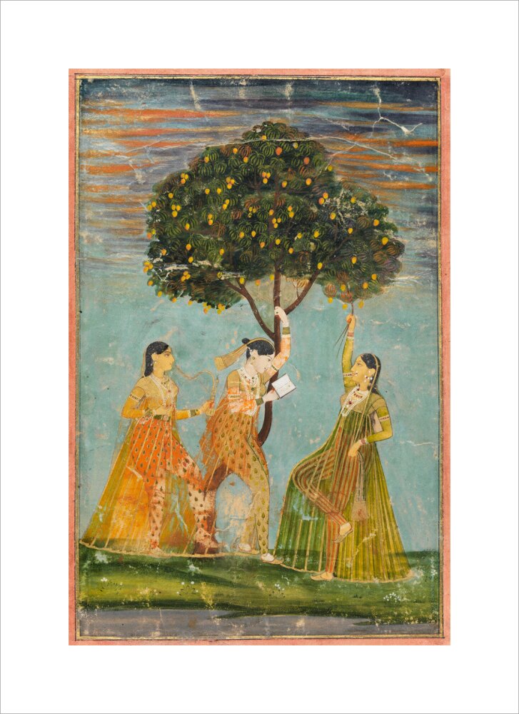 Women under a mango tree (unstretched canvas, medium, unframed)