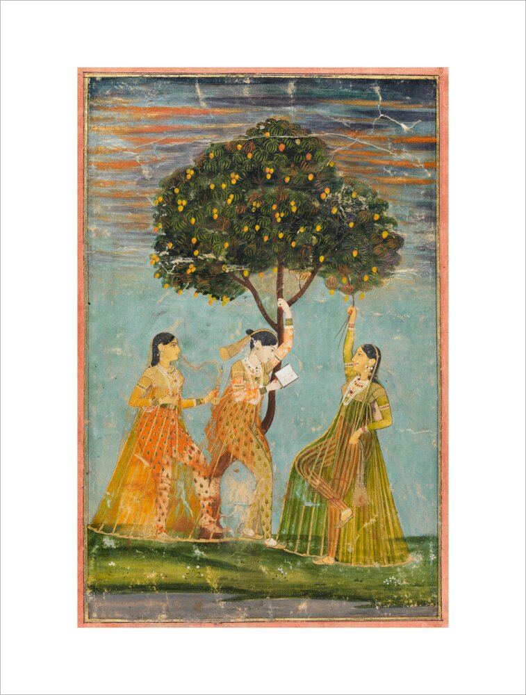 Women under a mango tree (art print, extra large, unframed)