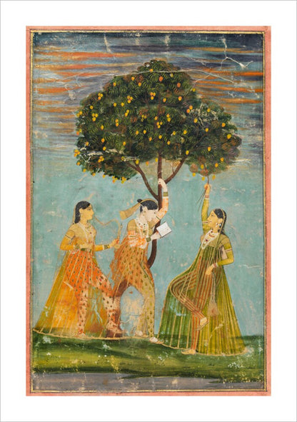 Women under a mango tree (unstretched canvas, extra large, unframed)