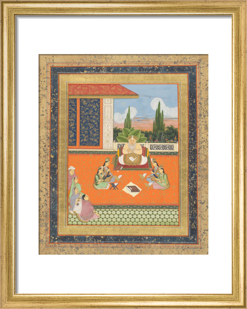 A study scene of young women (art print, small, gold)