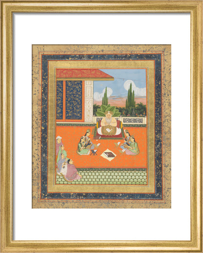 A study scene of young women (art print, small, gold)