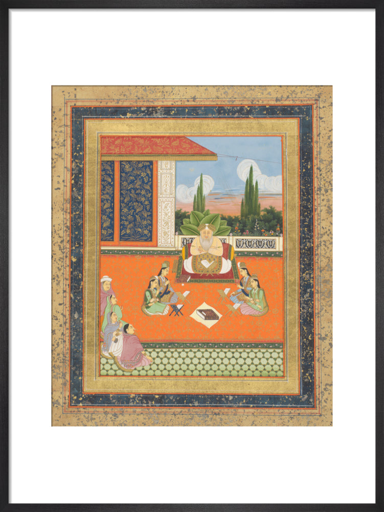 A study scene of young women (art print, medium, black)