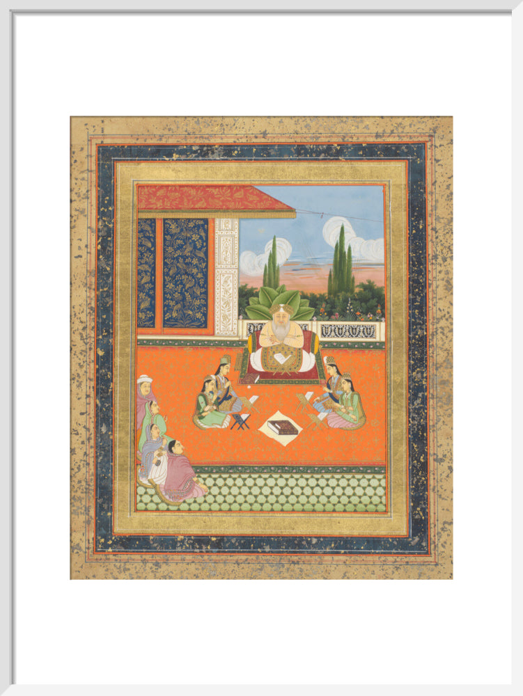 A study scene of young women (art print, medium, white)