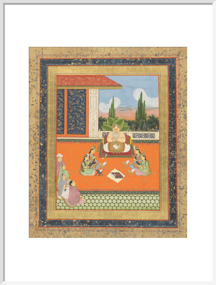 A study scene of young women (art print, large, white)
