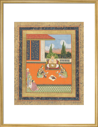 A study scene of young women (art print, large, gold)