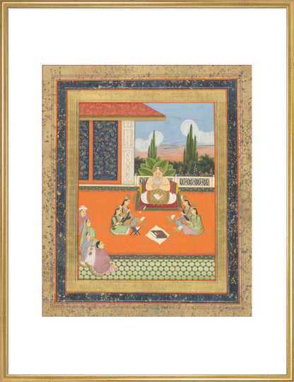 A study scene of young women (art print, extra large, gold)