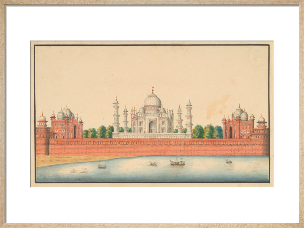 View of the Taj Mahal and Gardens (art print, medium, natural)