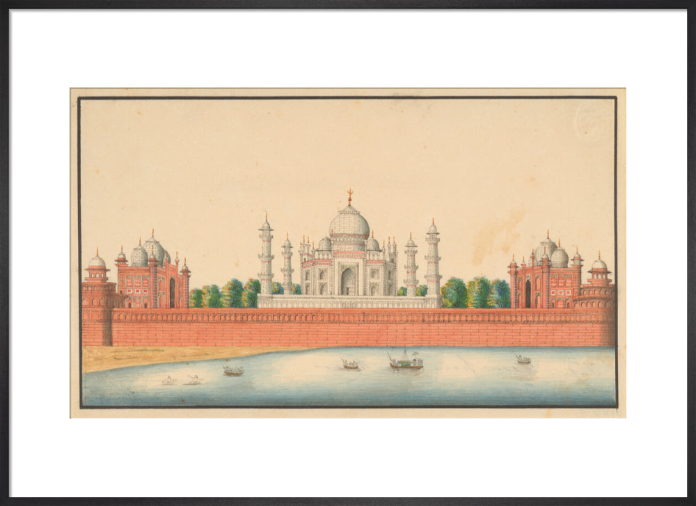 View of the Taj Mahal and Gardens (art print, large, black)
