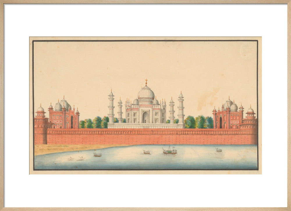 View of the Taj Mahal and Gardens (art print, large, natural)