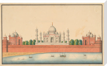 View of the Taj Mahal and Gardens (stretched canvas, extra large, unframed)