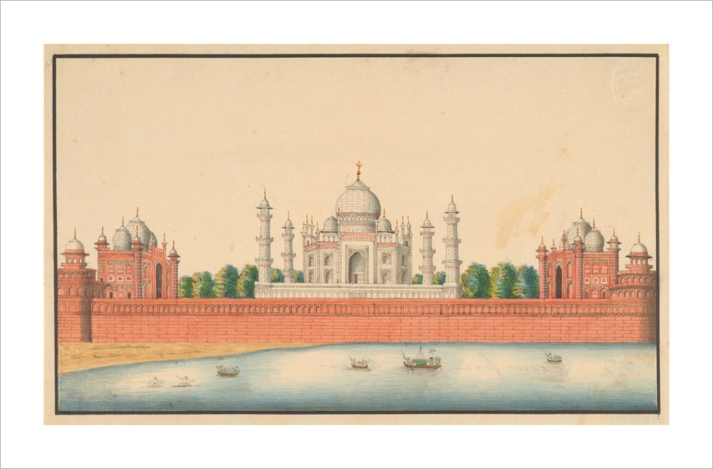 View of the Taj Mahal and Gardens (unstretched canvas, extra large, unframed)