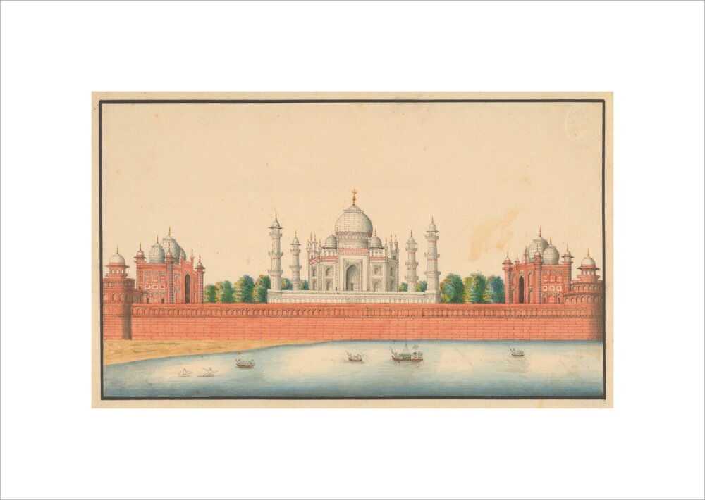 View of the Taj Mahal and Gardens (unstretched canvas, small, unframed)