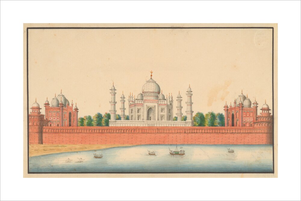 View of the Taj Mahal and Gardens (unstretched canvas, large, unframed)