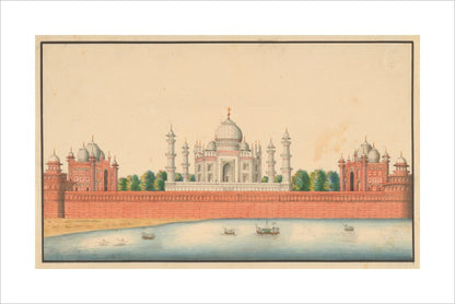 View of the Taj Mahal and Gardens (unstretched canvas, large, unframed)