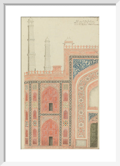 From An album of studies of Mughal architecture (art print, small, white)