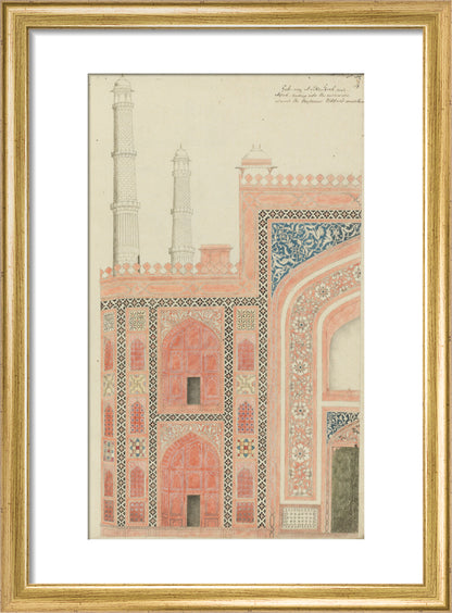 From An album of studies of Mughal architecture (art print, small, gold)