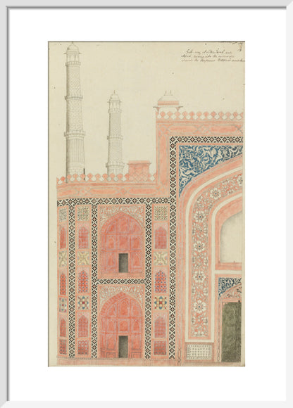 From An album of studies of Mughal architecture (art print, medium, white)