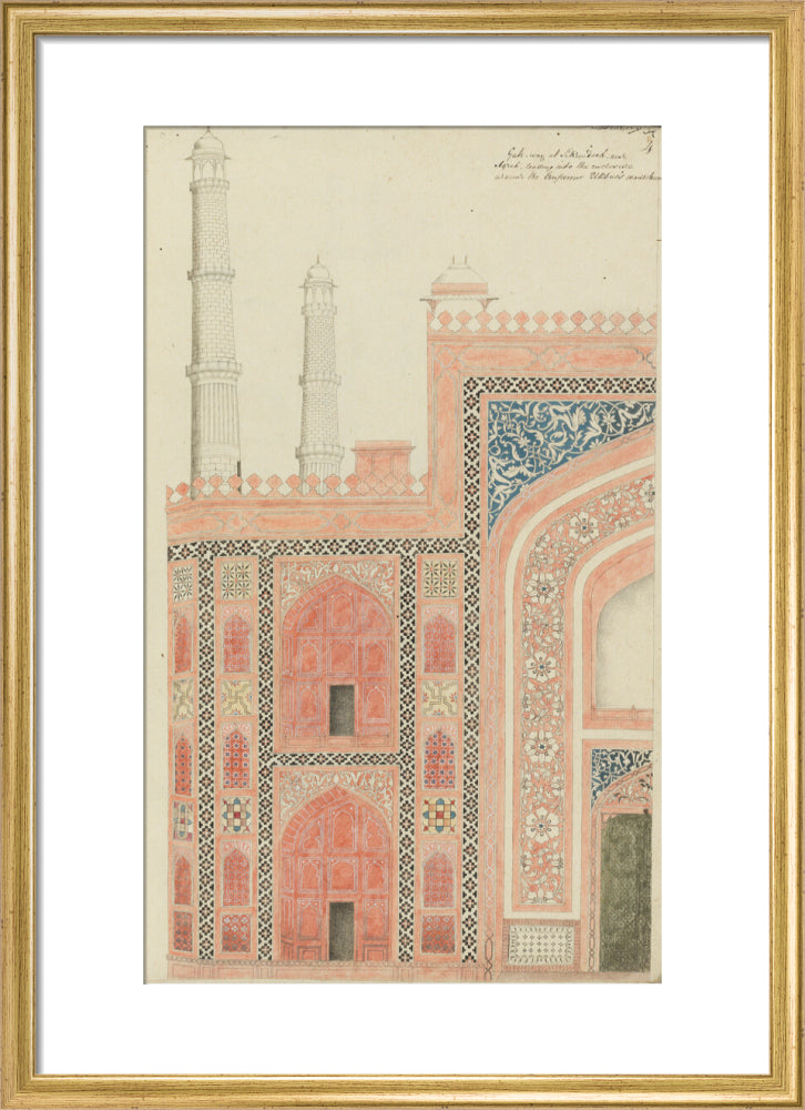 From An album of studies of Mughal architecture (art print, medium, gold)