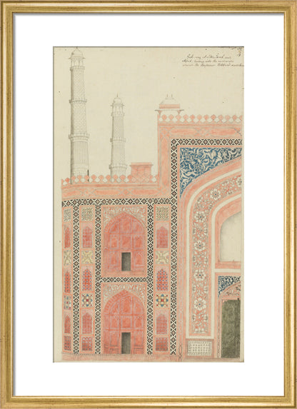 From An album of studies of Mughal architecture (art print, medium, gold)