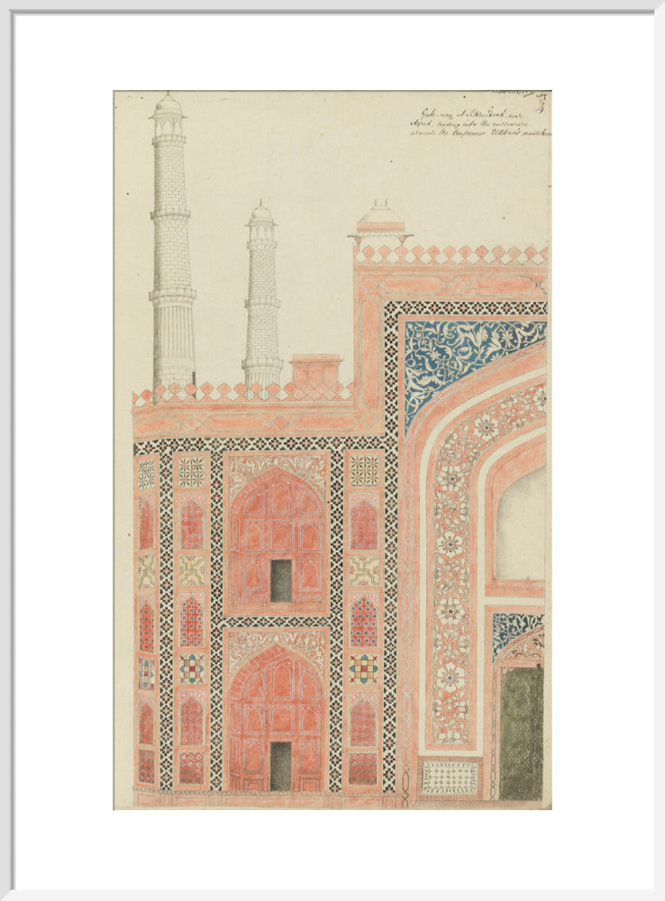 From An album of studies of Mughal architecture (art print, large, white)